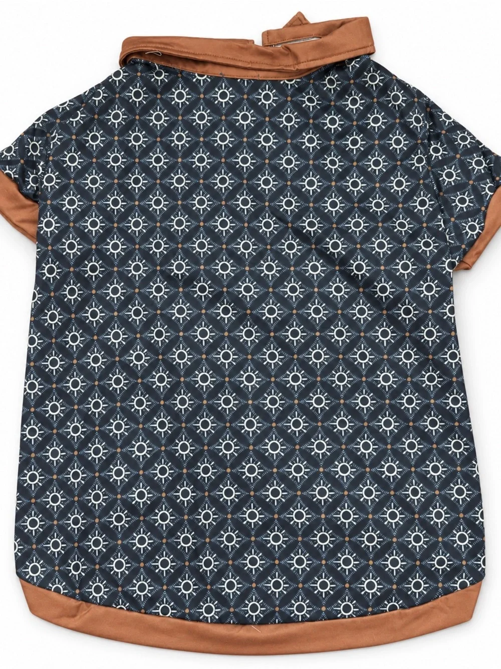 Griffy & Drake Navy Geometric Collared Dog Shirt 2XL